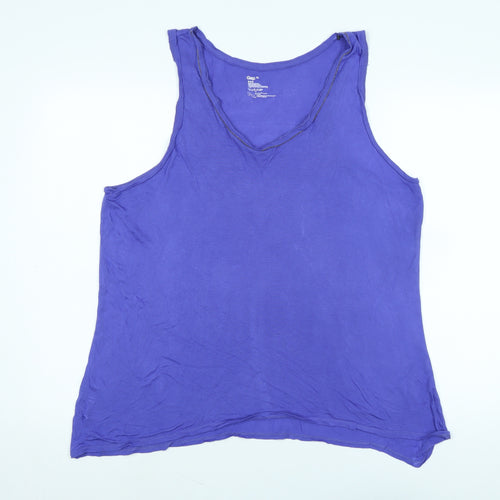 Gap Womens Purple Cotton Basic Tank Size XL Scoop Neck - Logo - Beaded detail