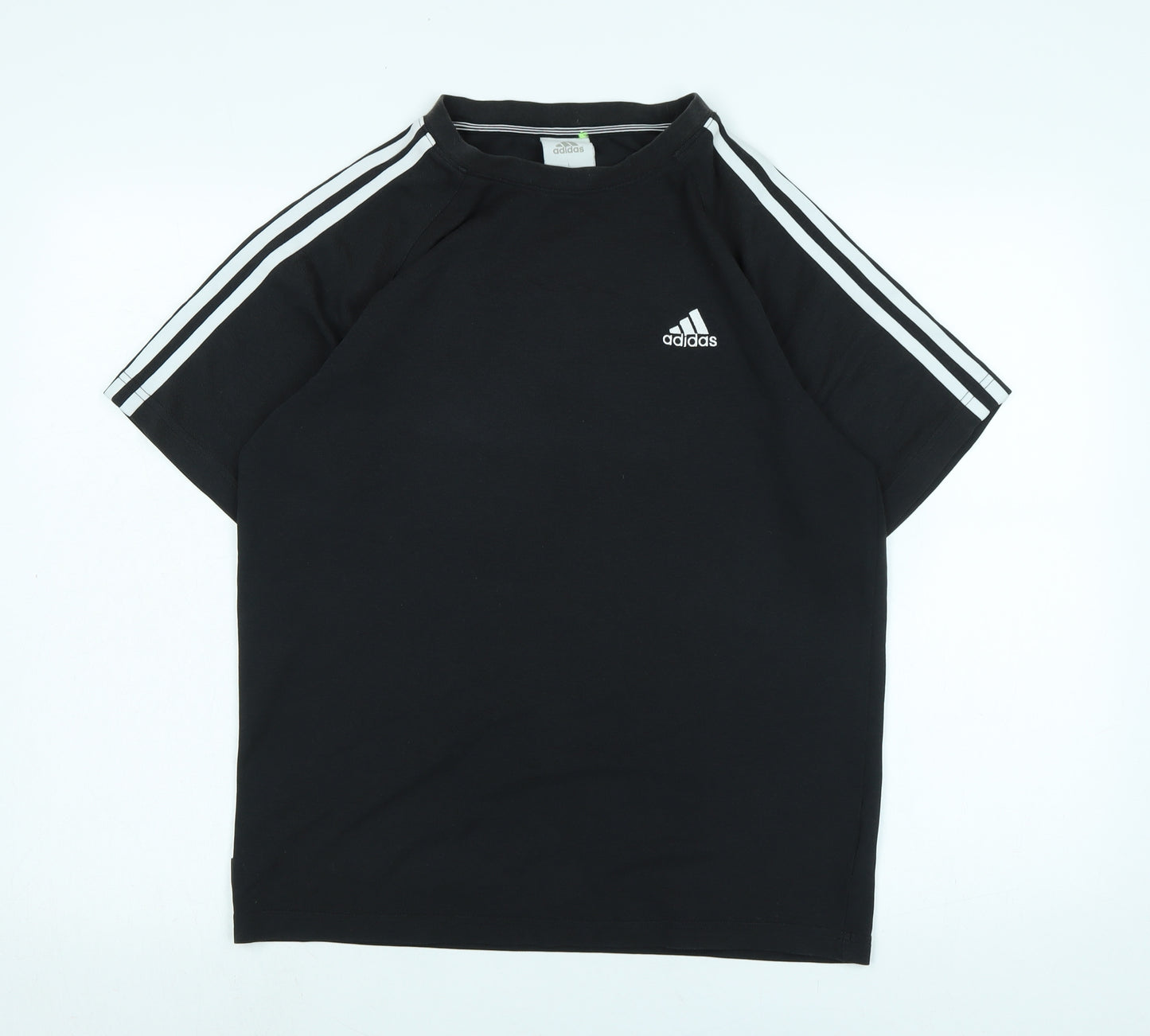 adidas Mens Black Cotton T-Shirt Size L Crew Neck - Logo