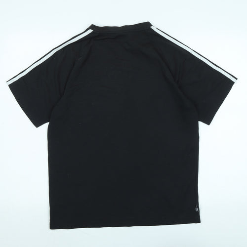 adidas Mens Black Cotton T-Shirt Size L Crew Neck - Logo