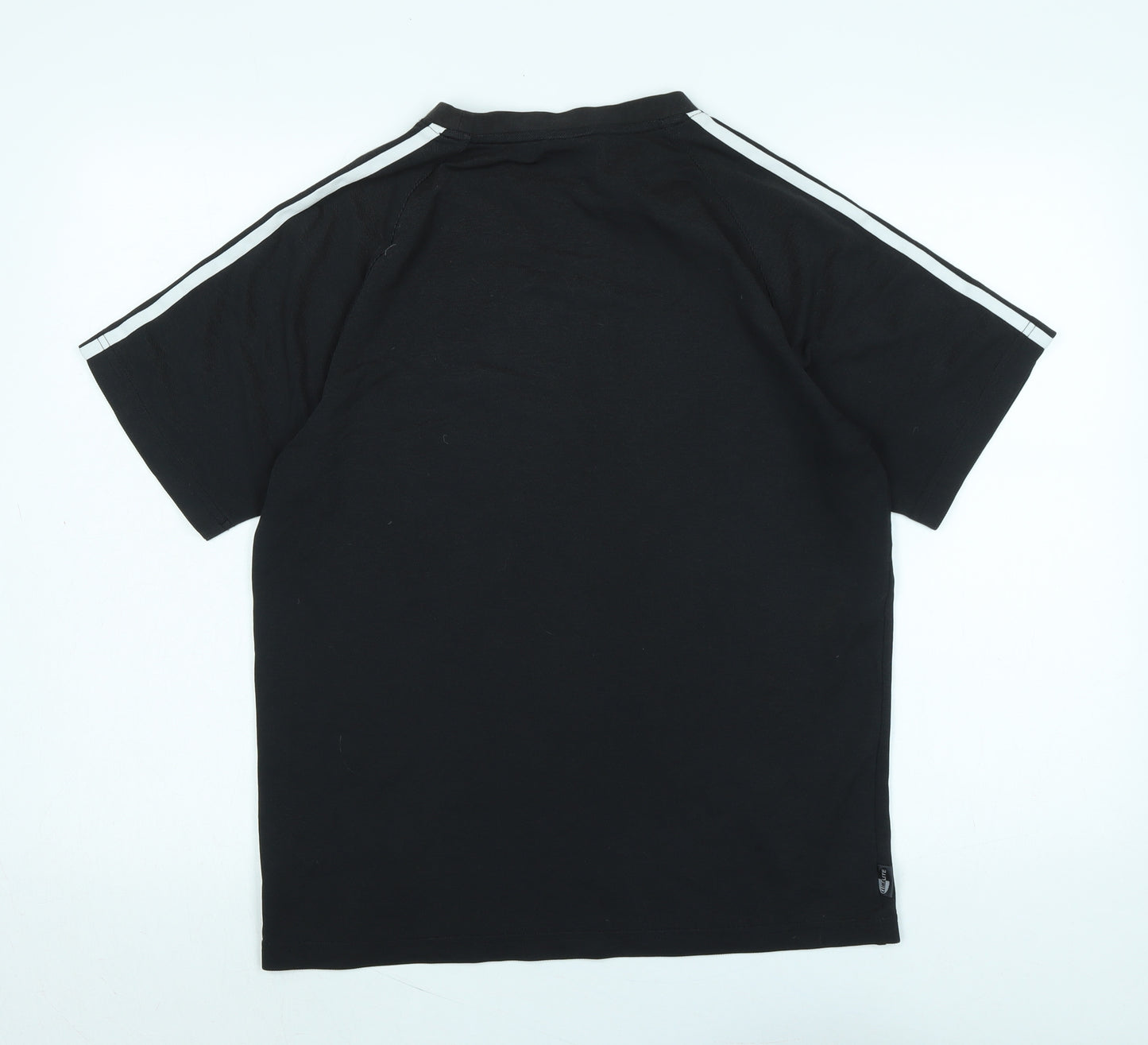 adidas Mens Black Cotton T-Shirt Size L Crew Neck - Logo