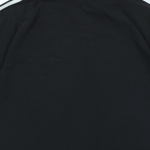 adidas Mens Black Cotton T-Shirt Size L Crew Neck - Logo