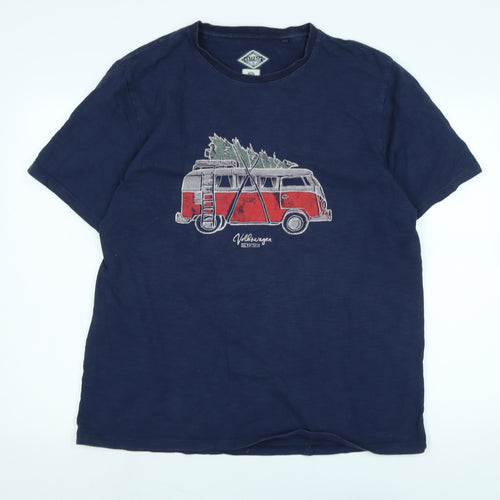 Fat Face Mens Blue Cotton T-Shirt Size XL Crew Neck - Logo - Volkswagon