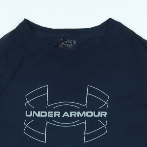 Under armour Mens Blue Cotton T-Shirt Size XL Crew Neck - Logo