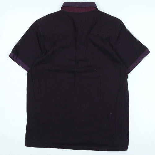 Ted Baker Mens Purple Cotton Polo Size S Collared Button - Logo