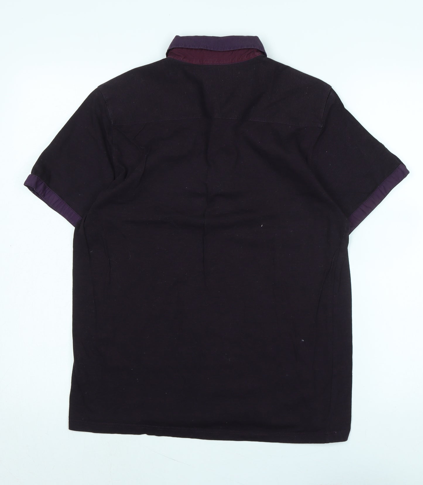 Ted Baker Mens Purple Cotton Polo Size S Collared Button - Logo