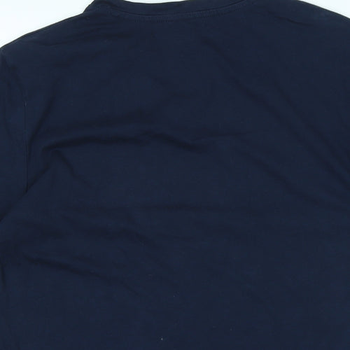 JACK & JONES Mens Blue Cotton T-Shirt Size M Crew Neck - Logo