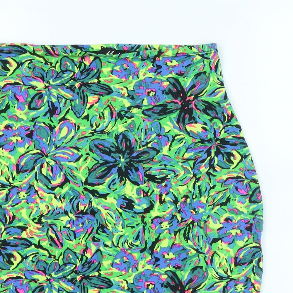 Motel Womens Multicoloured Floral Cotton Bandage Skirt Size M - Logo