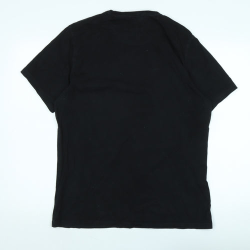 Barbour Mens Black Cotton T-Shirt Size L Crew Neck - Logo