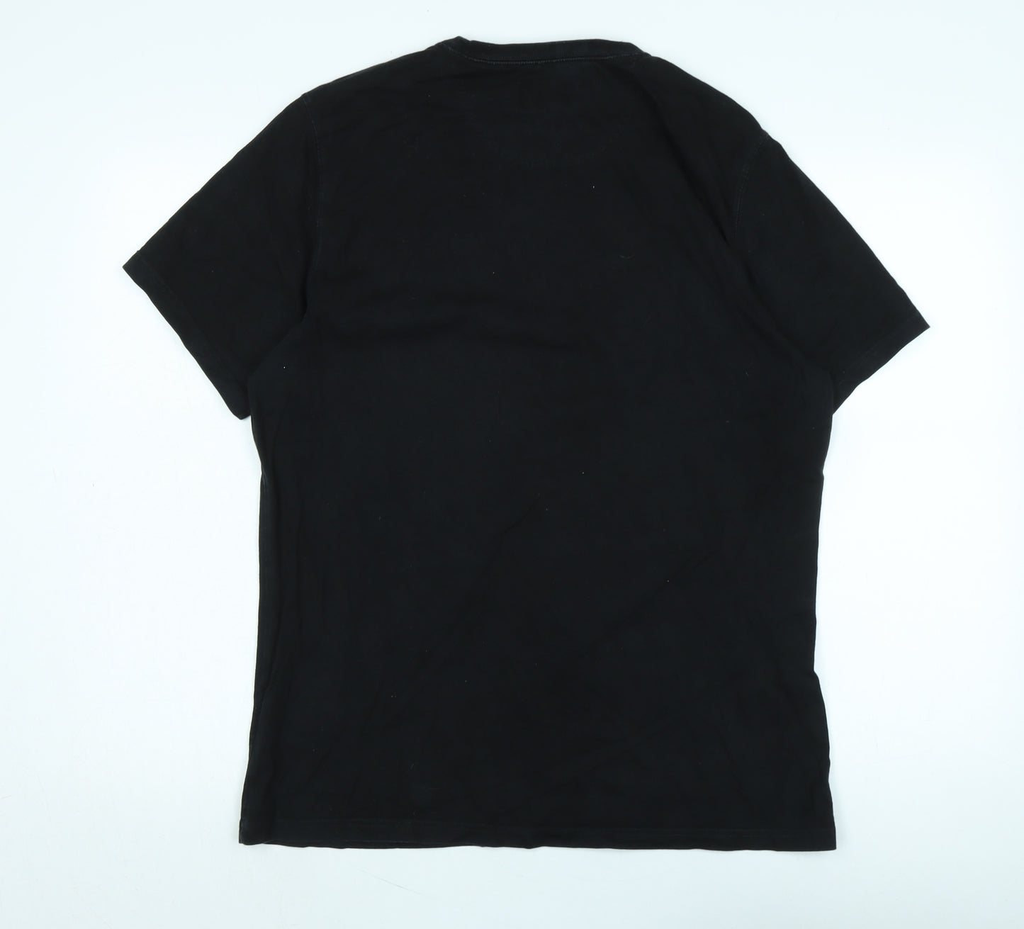 Barbour Mens Black Cotton T-Shirt Size L Crew Neck - Logo