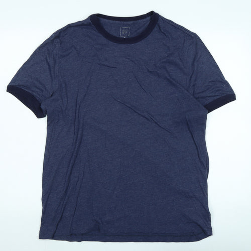 Gap Mens Blue Cotton T-Shirt Size XL Crew Neck - Logo