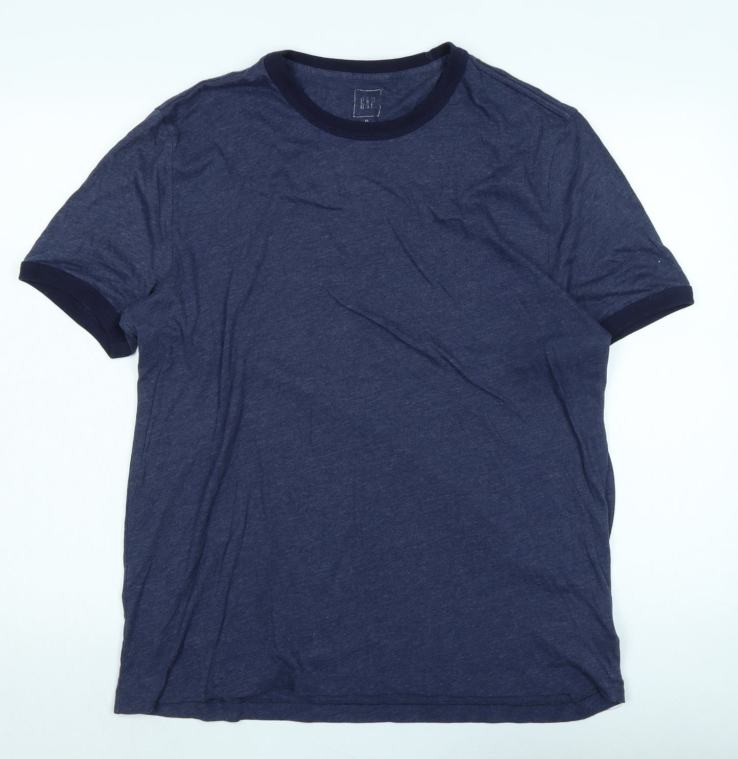 Gap Mens Blue Cotton T-Shirt Size XL Crew Neck - Logo