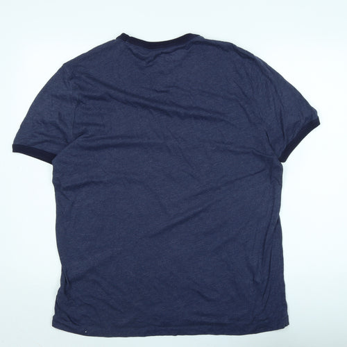 Gap Mens Blue Cotton T-Shirt Size XL Crew Neck - Logo