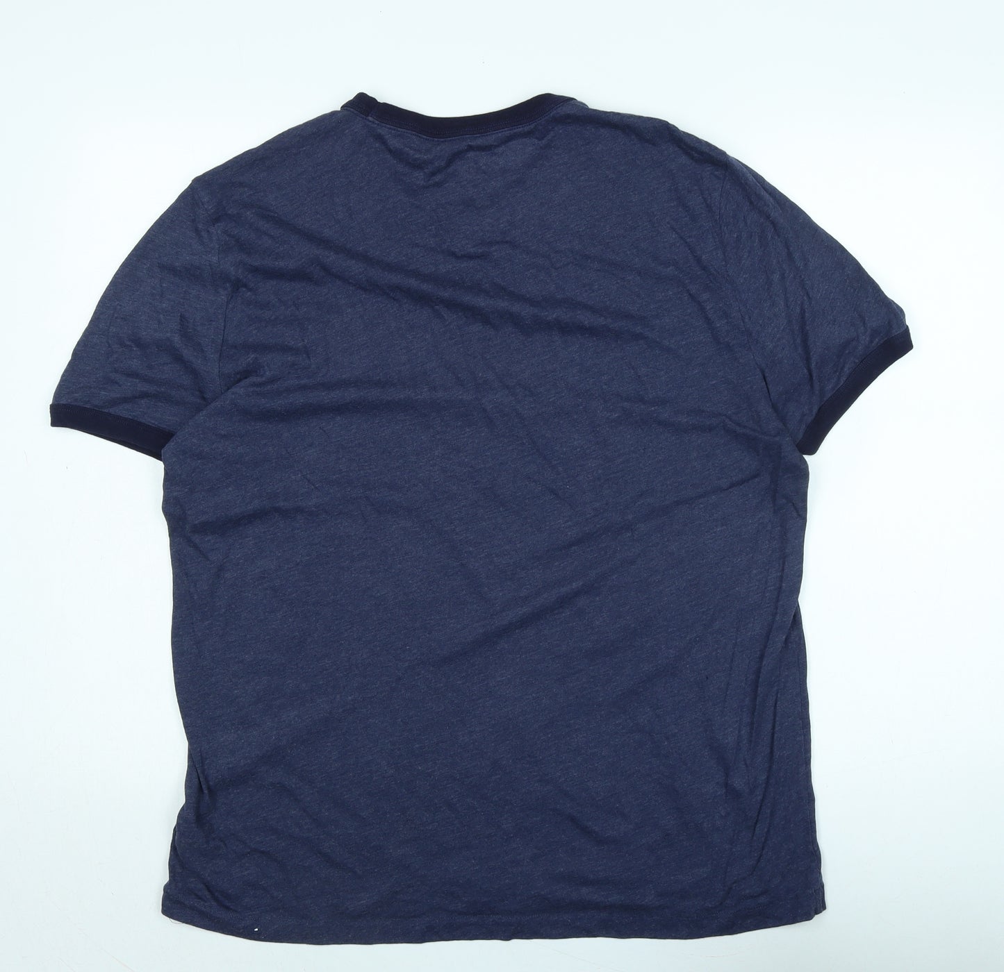 Gap Mens Blue Cotton T-Shirt Size XL Crew Neck - Logo