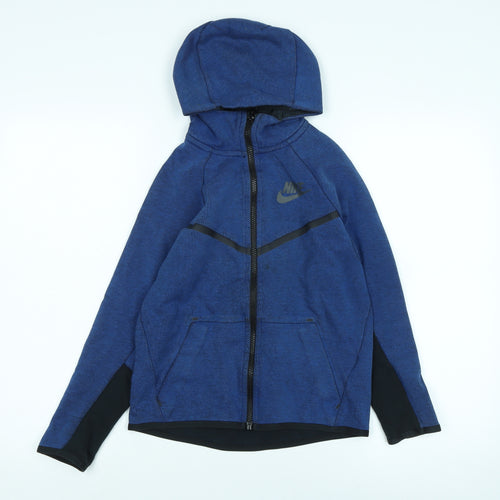 Nike Boys Blue Jacket Size 9-10 Years Zip - Logo