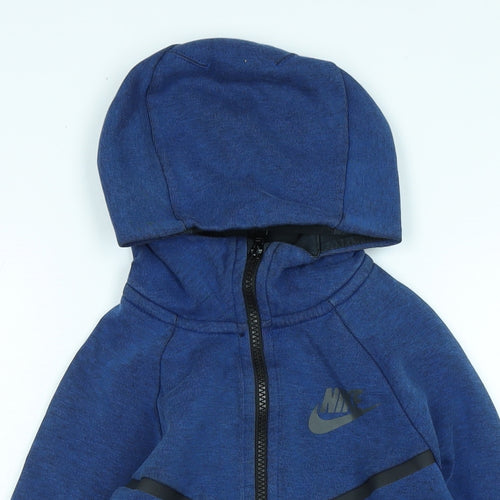 Nike Boys Blue Jacket Size 9-10 Years Zip - Logo