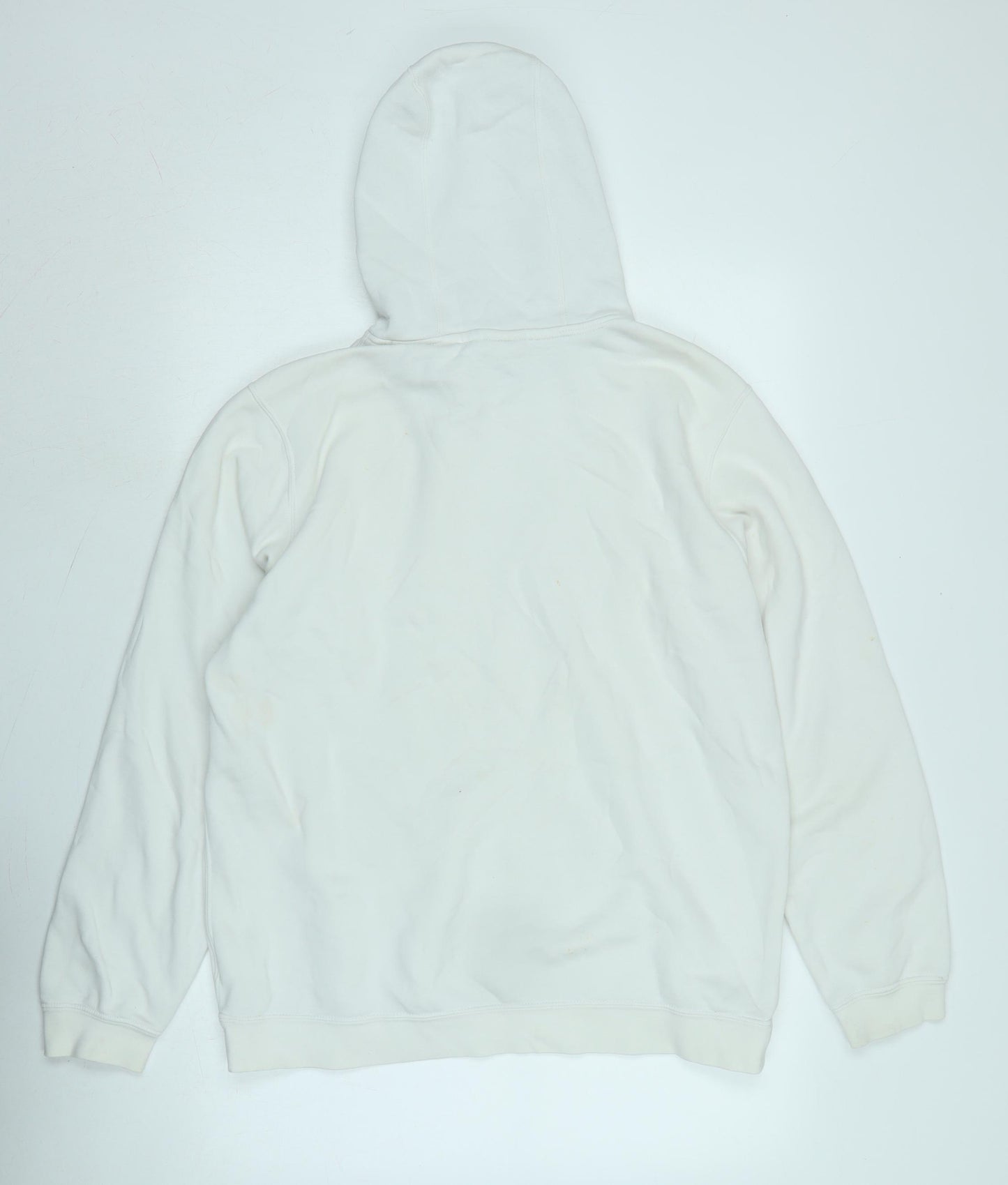 Nike Mens White Polyester Pullover Hoodie Size L - Logo - Nike