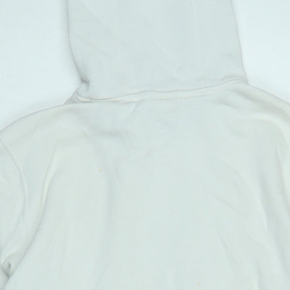 Nike Mens White Polyester Pullover Hoodie Size L - Logo - Nike