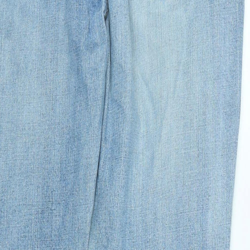 John Lewis Mens Blue Cotton Straight Jeans Size 34 in L30 in Regular Zip