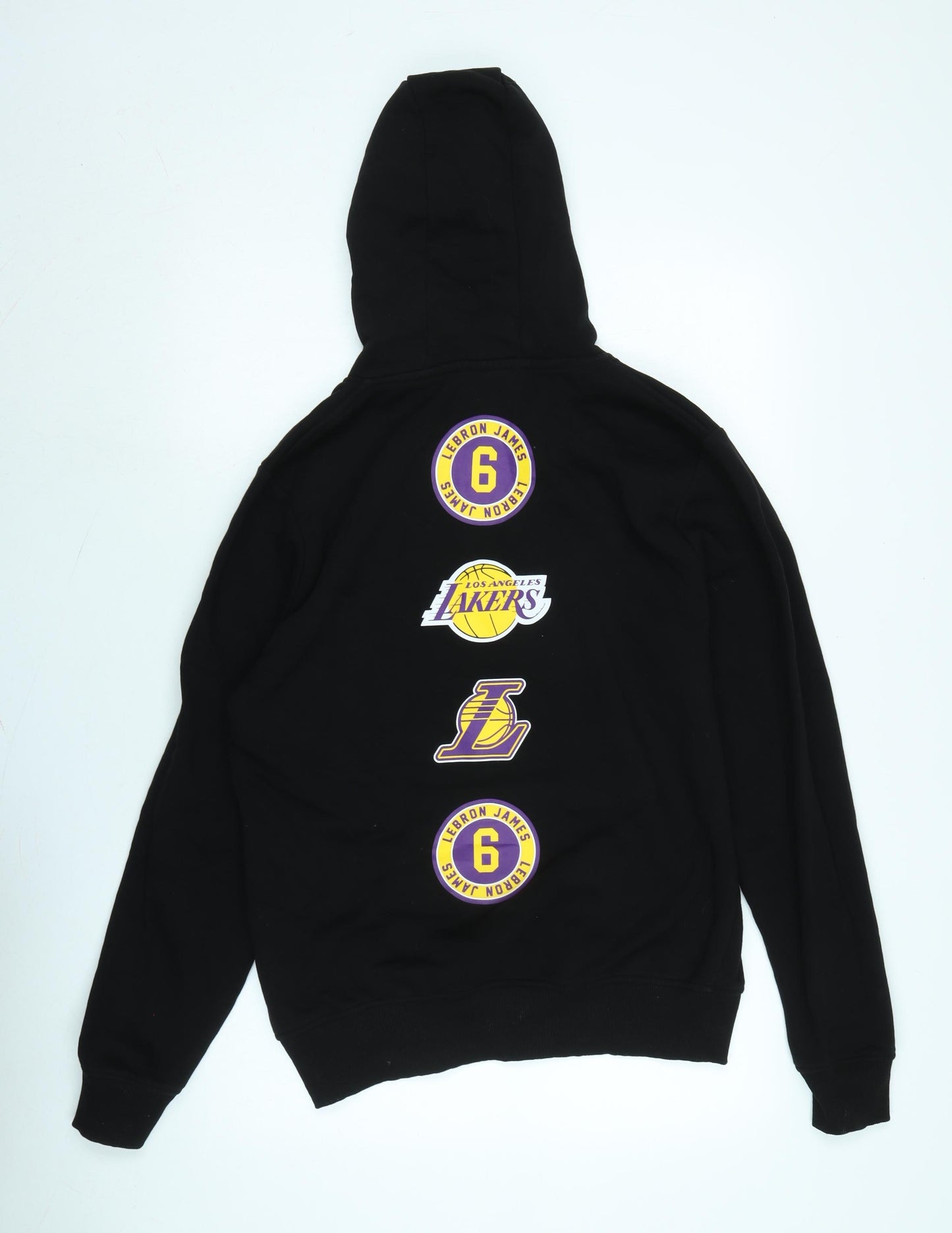 NBA Mens Black Polyester Pullover Hoodie Size M - LOS ANGELES LAKERS