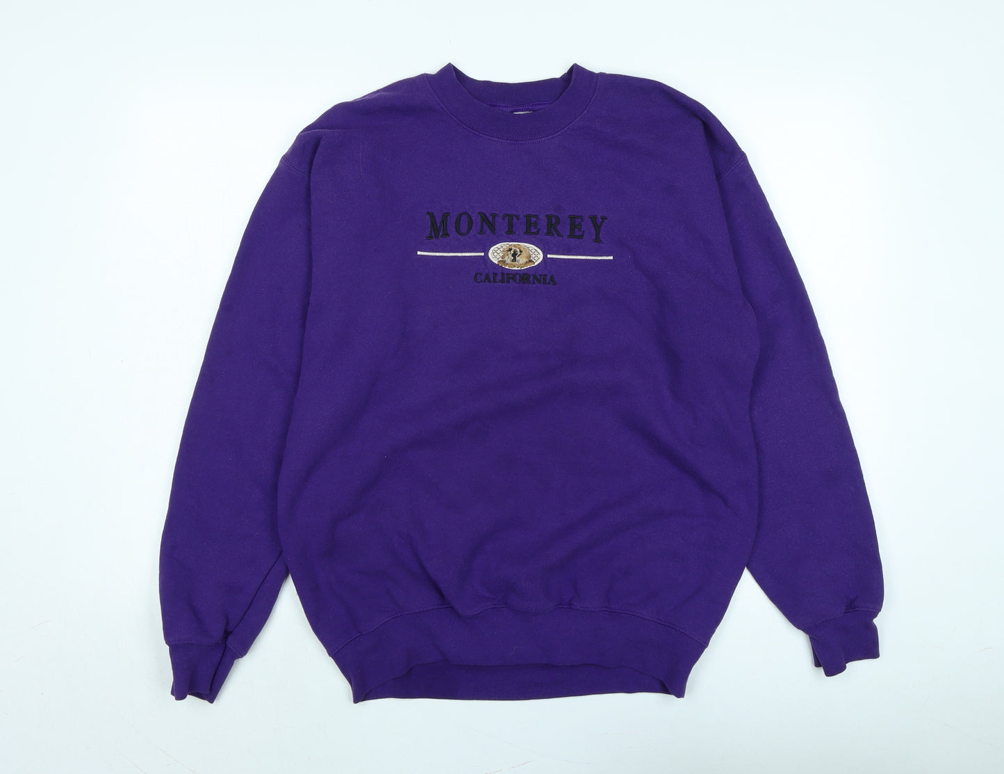 Monterey California Mens Purple Cotton Pullover Sweatshirt Size M - Logo- Monterey California