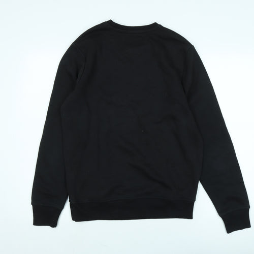 Cotton & Silk Womens Black Cotton Pullover Sweatshirt Size M - Logo