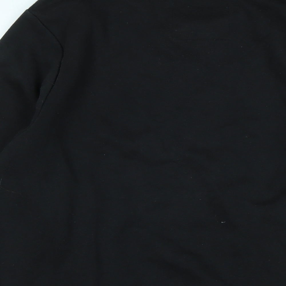 Cotton & Silk Womens Black Cotton Pullover Sweatshirt Size M - Logo