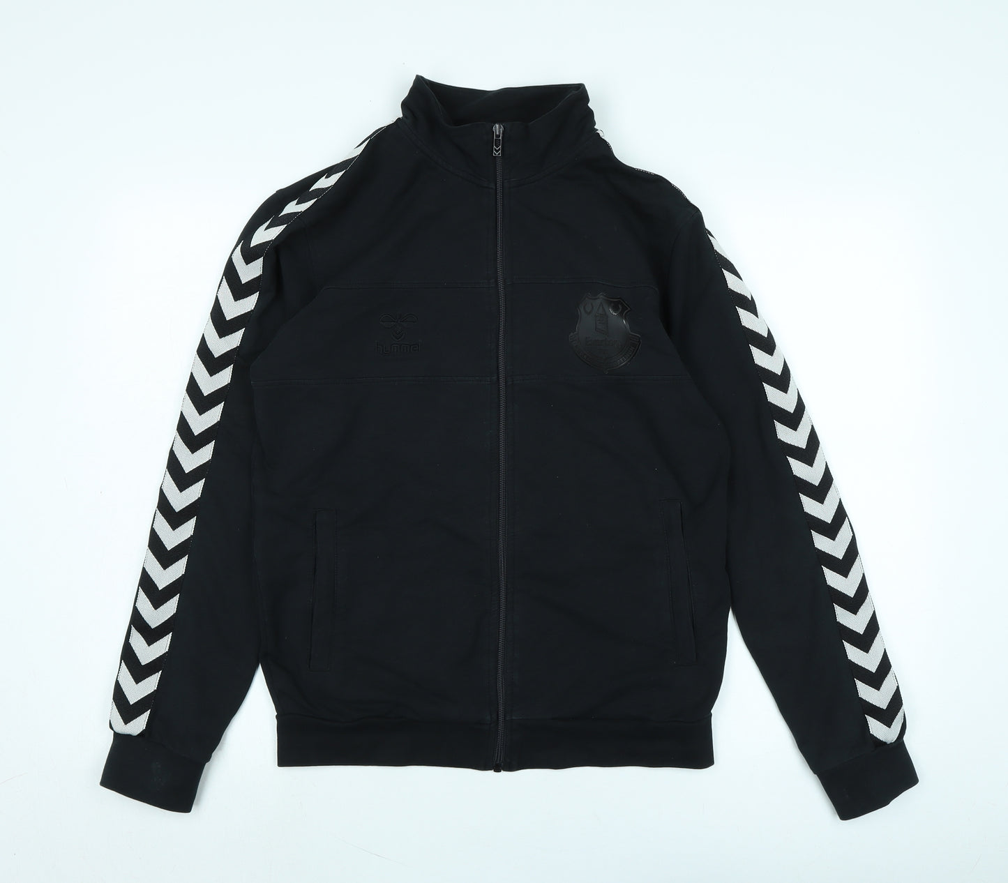 Hummel Mens Black Jacket Size M Zip - Logo- Everton 1878