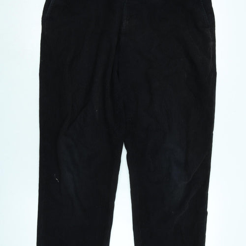 Uniqlo Mens Black Cotton Blend Trousers Size 32 in L28 in Regular Zip - Logo