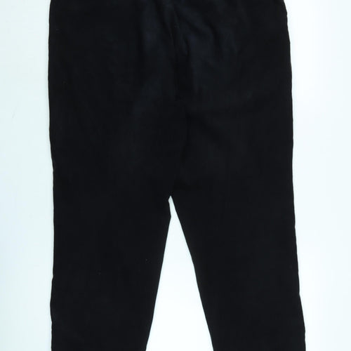 Uniqlo Mens Black Cotton Blend Trousers Size 32 in L28 in Regular Zip - Logo