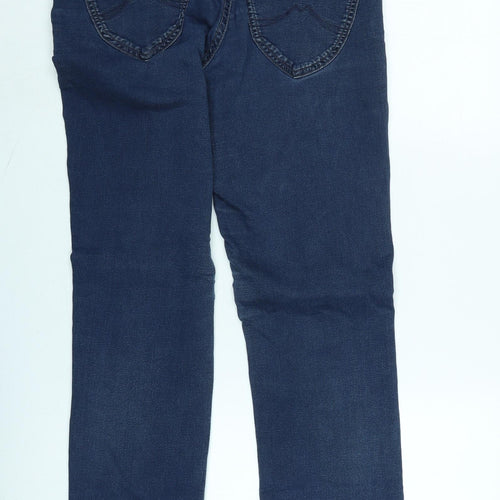 Mustang Mens Blue Cotton Blend Straight Jeans Size 32 in L32 in Regular Zip