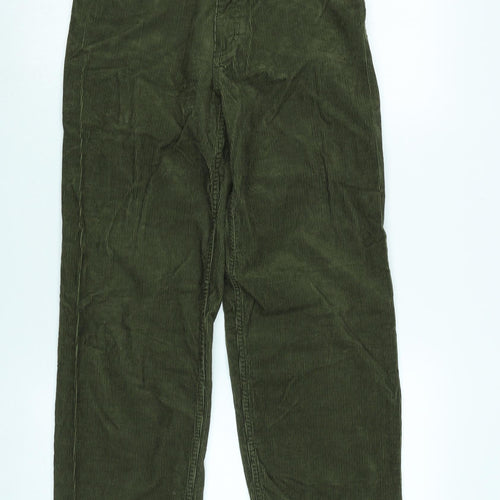 Polo Ralph Lauren Womens Green Cotton Trousers Size 12 L26 in Regular Zip