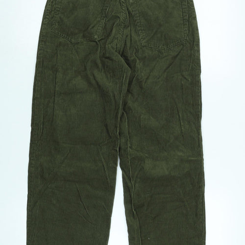 Polo Ralph Lauren Womens Green Cotton Trousers Size 12 L26 in Regular Zip