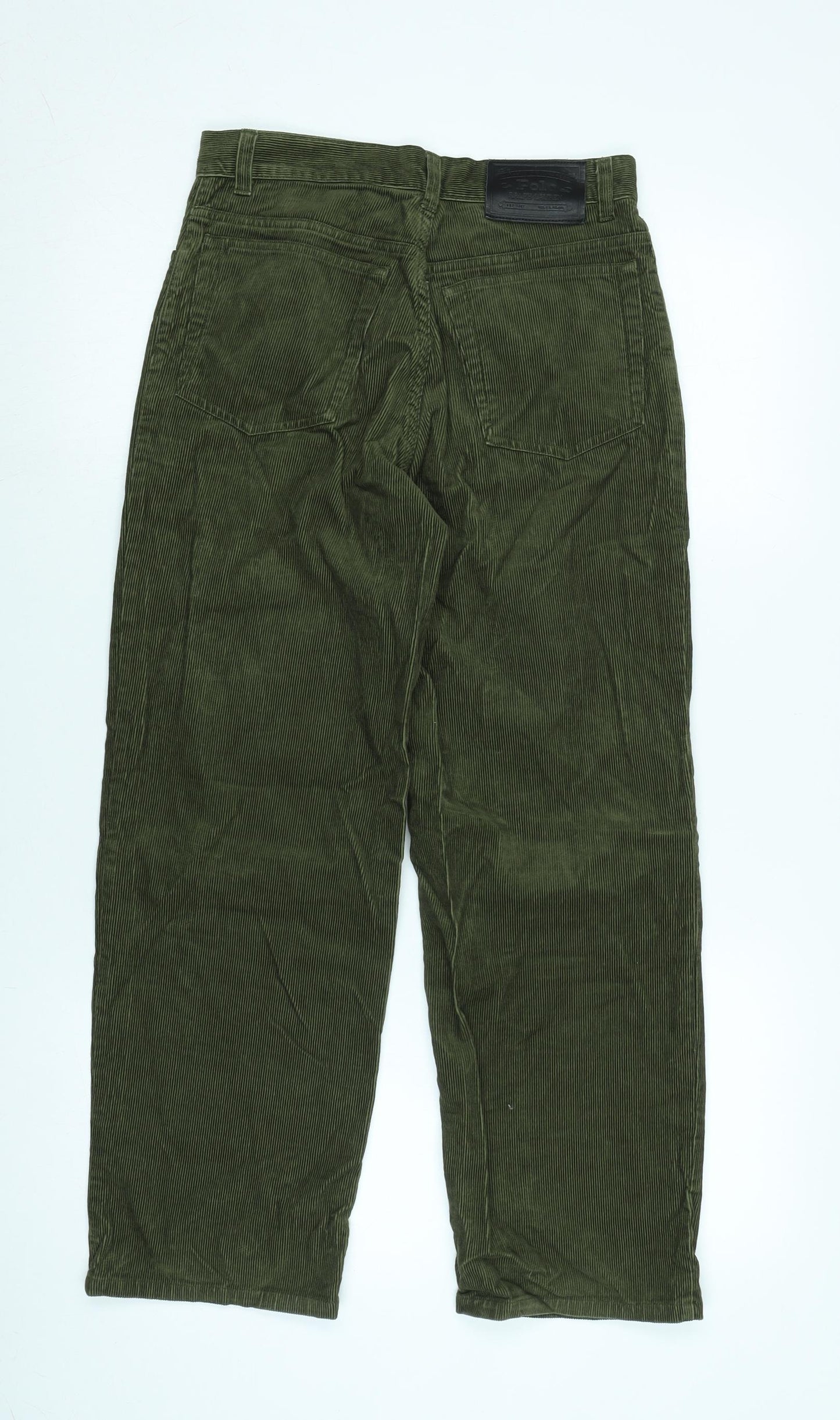 Polo Ralph Lauren Womens Green Cotton Trousers Size 12 L26 in Regular Zip