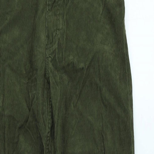 Polo Ralph Lauren Womens Green Cotton Trousers Size 12 L26 in Regular Zip