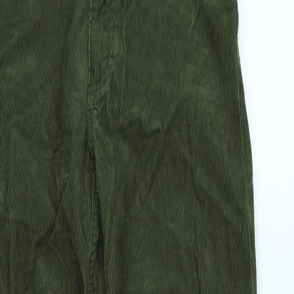 Polo Ralph Lauren Womens Green Cotton Trousers Size 12 L26 in Regular Zip