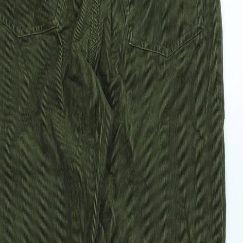 Polo Ralph Lauren Womens Green Cotton Trousers Size 12 L26 in Regular Zip