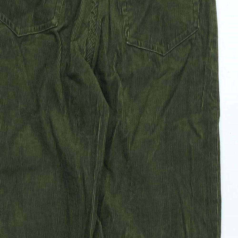 Polo Ralph Lauren Womens Green Cotton Trousers Size 12 L26 in Regular Zip