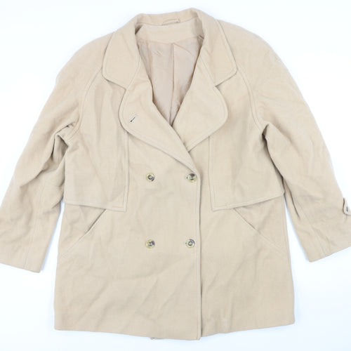 Classic Woman Womens Beige Jacket Coat Size 18 Button