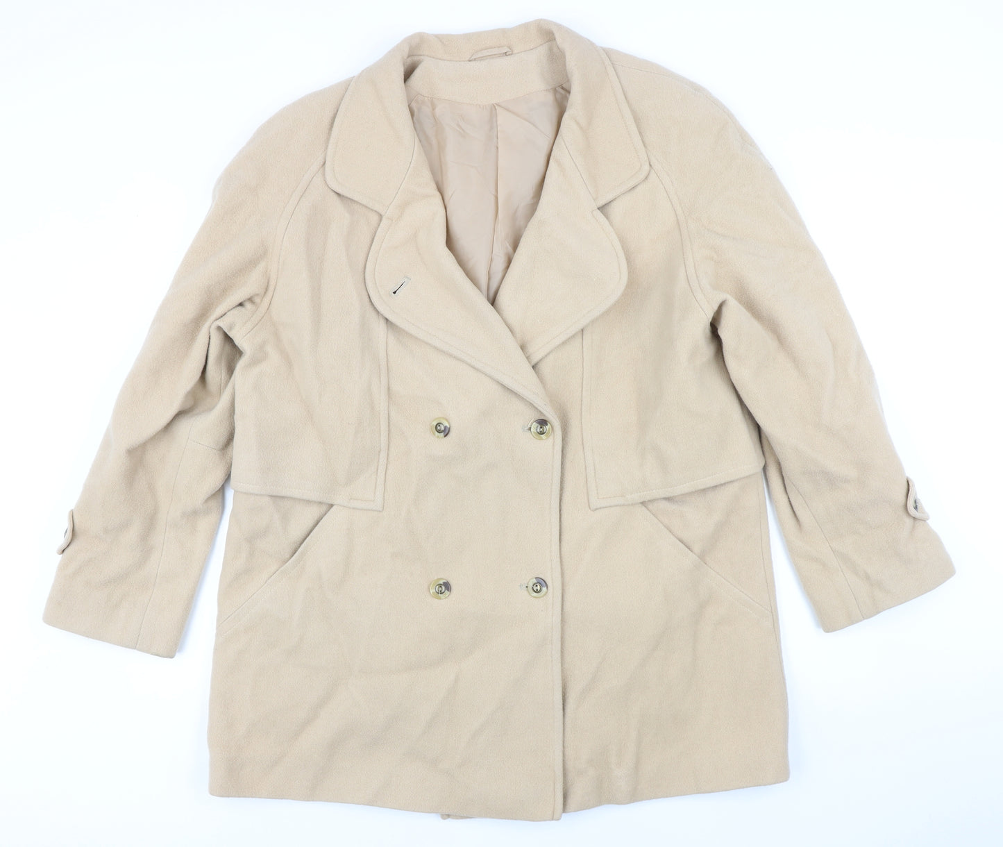 Classic Woman Womens Beige Jacket Coat Size 18 Button