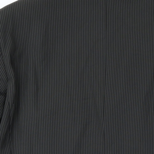 VOEUT Mens Grey Striped Polyester Jacket Blazer Size 46 Regular