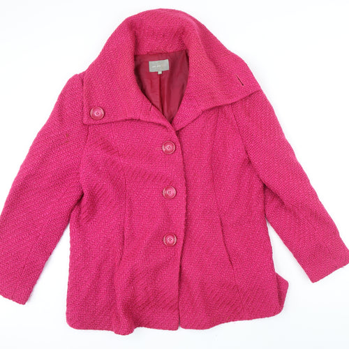 Per Una Womens Pink Jacket Coat Size 20 Button