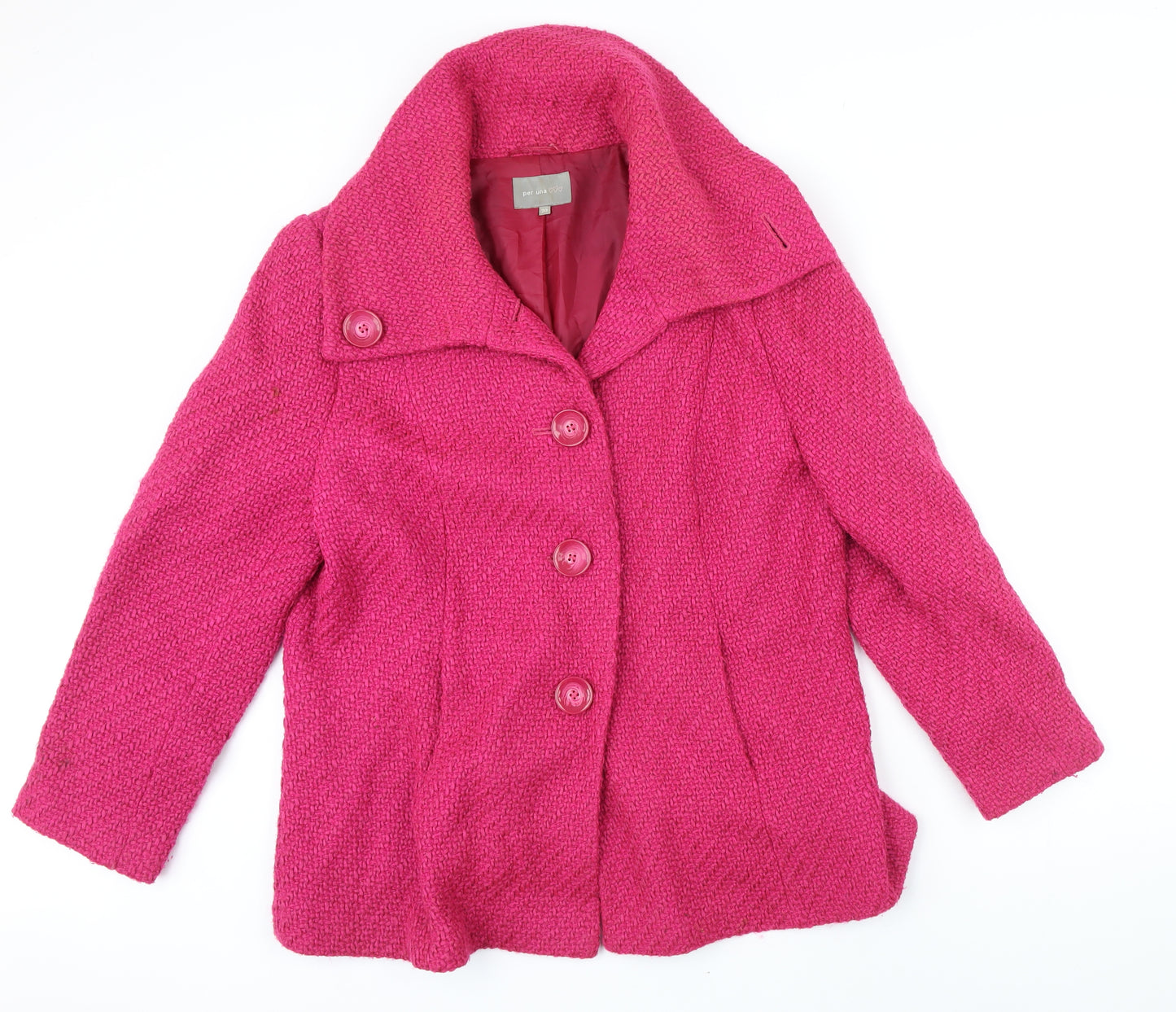 Per Una Womens Pink Jacket Coat Size 20 Button