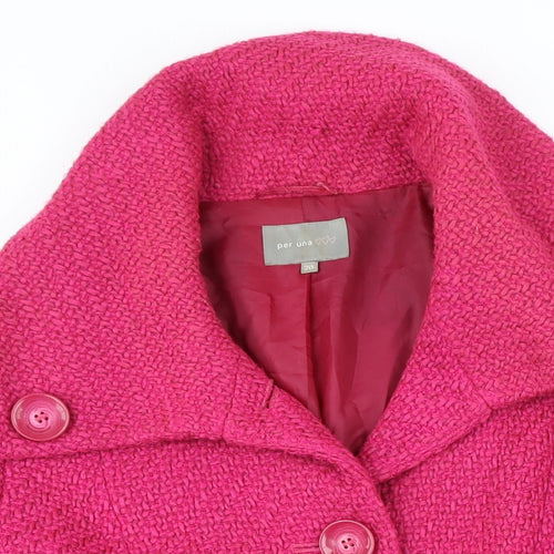 Per Una Womens Pink Jacket Coat Size 20 Button