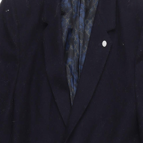 Burton Mens Blue Overcoat Coat Size XS Button