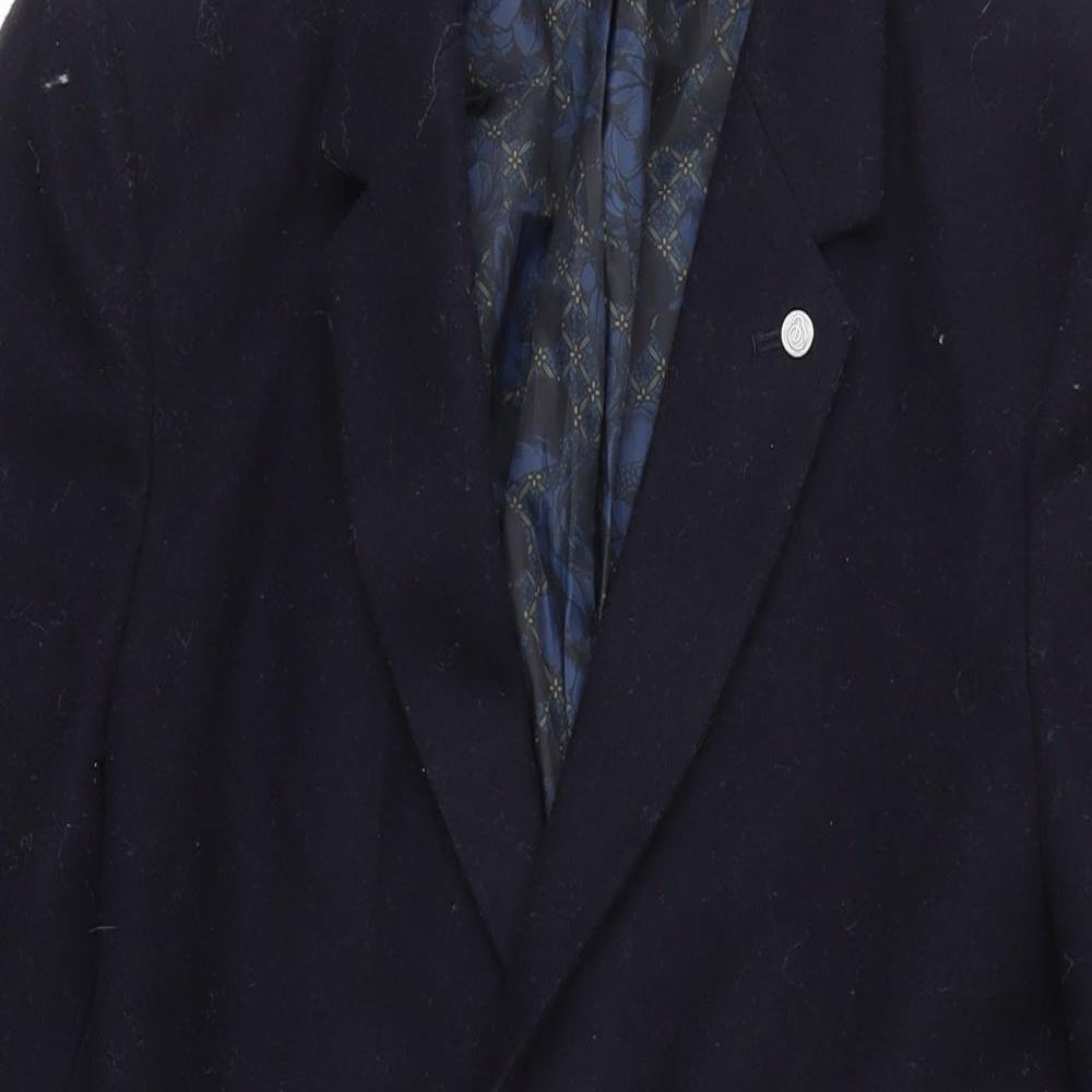 Burton Mens Blue Overcoat Coat Size XS Button