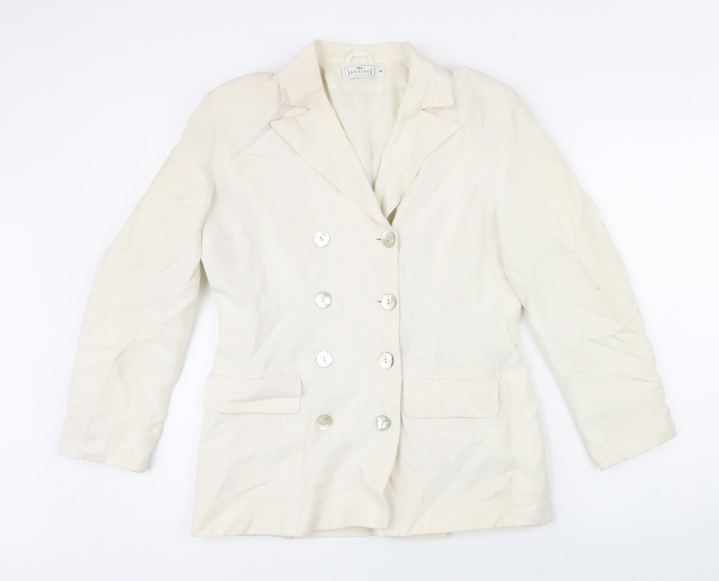 BHS Womens Ivory Jacket Blazer Size 14 Button