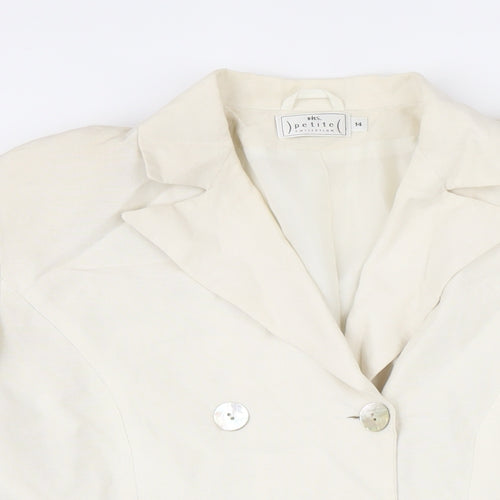 BHS Womens Ivory Jacket Blazer Size 14 Button