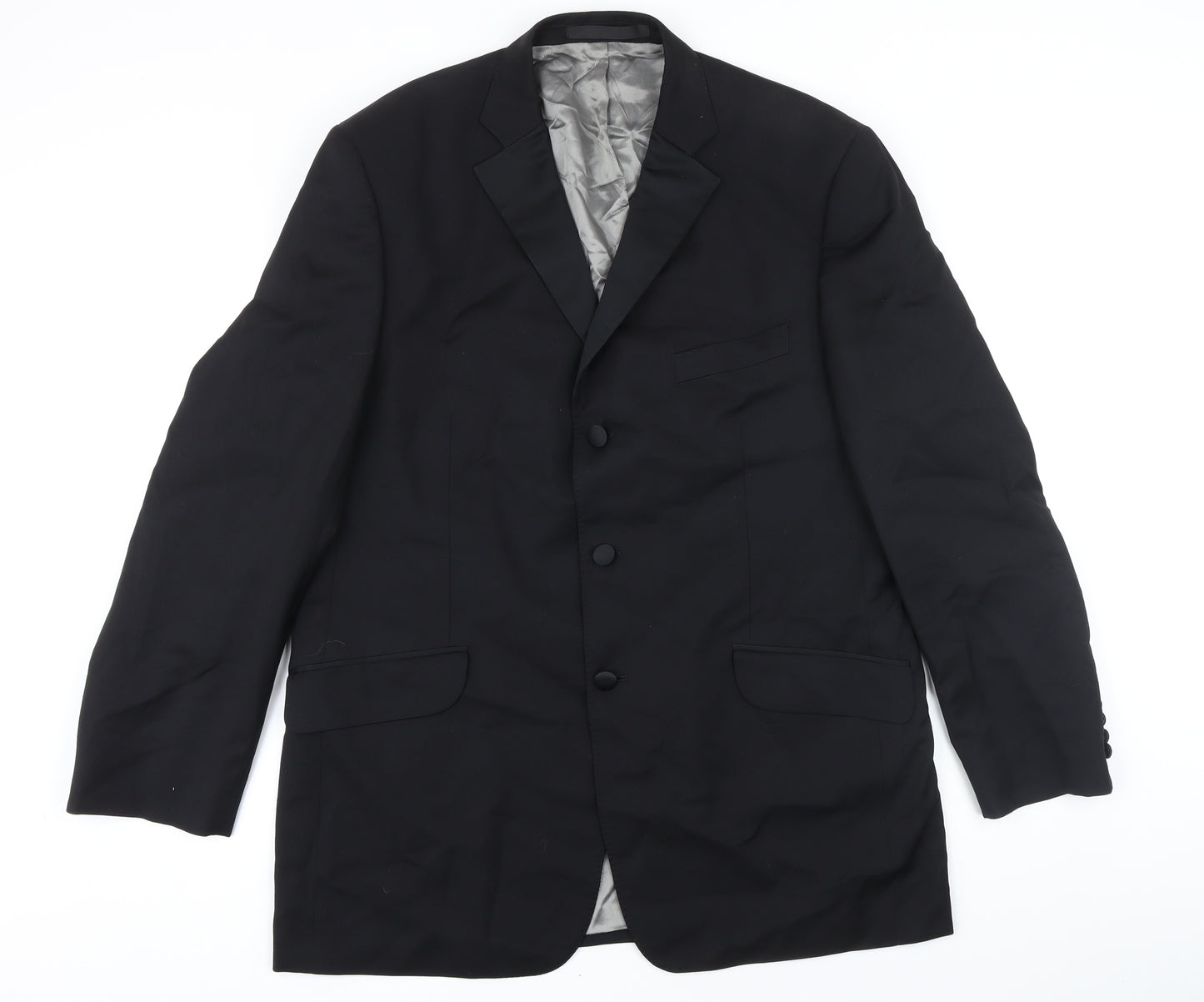 Marks and Spencer Mens Black Wool Jacket Blazer Size 44 Regular