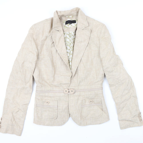 NEXT Womens Beige Jacket Blazer Size 8 Button