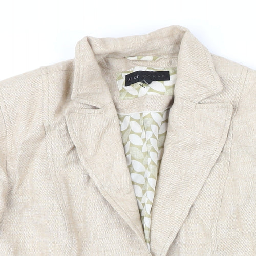 NEXT Womens Beige Jacket Blazer Size 8 Button